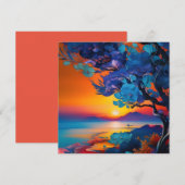 Blühender Baum am See bei Sonnenaufgang (Vorne/Hinten)