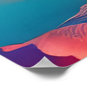 Blühender Baum am See bei Sonnenaufgang Poster (Ecke)