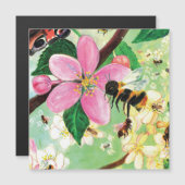 Blühender Baum mit Bienen-Magnetkarte Magnetkarte (Vorne/Hinten)