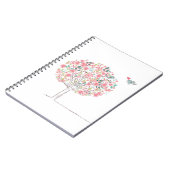 Blühender Baum und Vögel in der Liebe Notizblock (Linke Seite)