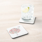 Blühender Baum und Vögel in der Liebe Untersetzer (Rechte Seite)