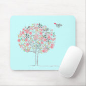 Blühender Baum und Vögel in Liebe Mousepad (Mit Mouse)