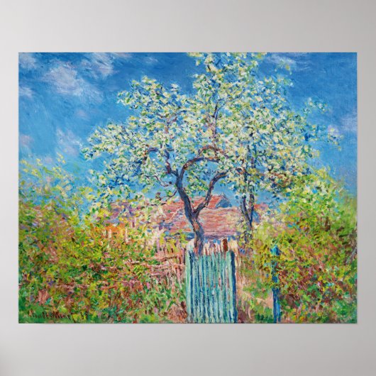 Blühender Birnbaum, Monet Poster (Vorne)
