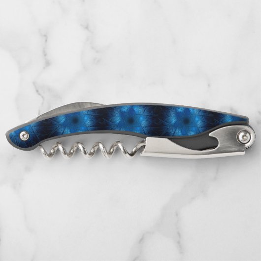 Blühender Blauer Shabbat Shalom Kellnermesser (Rückseite)