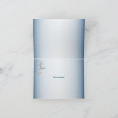 Blühender Blumengarten Blauer Glitzer Hochzeit Dankeskarte (Innenseite)