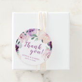 Blühender botanischer lila Blumenstrauß vielen Dan Geschenkanhänger (Beispiel)