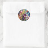 Blühender Charme – Florales Design Ästhetik-Aufkle Runder Aufkleber (Tasche)