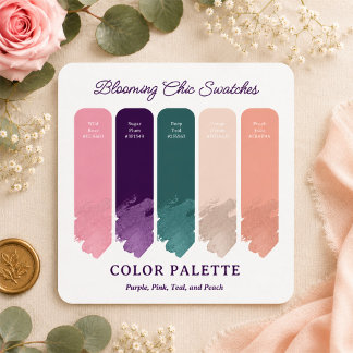 Blühender Chic • Florale Hochzeit Farbpalette Kart Einladung