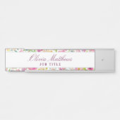 Blühender Chic Mint & Blush Bloral Business Name Türschild (Vorderseite )