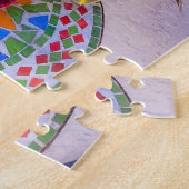 Blühender Croton auf Mosaiktisch Puzzle (Seite)