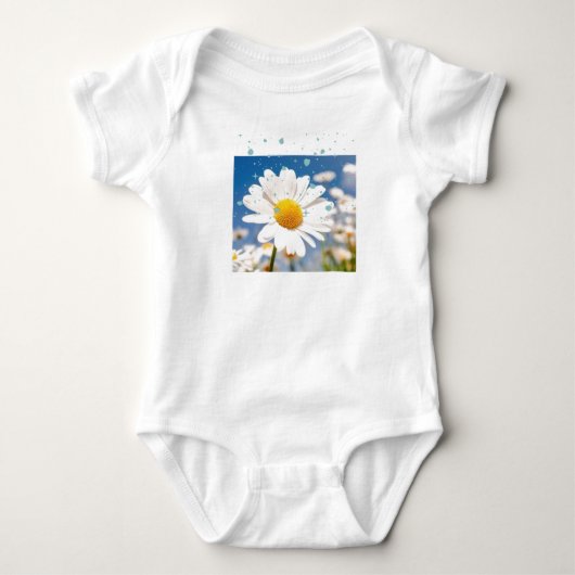 Blühender Daisy Baby Bodysuit. Strampler (Vorderseite)