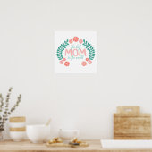 Blühender Frühlingstext, die beste Mutter der Welt Poster (Küche)