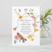 Blühender Garten Blumen Licht & Luft 1. Kommunion Einladung (Stehend Vorderseite)