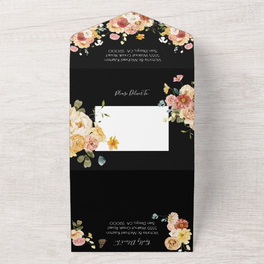 Blühender Garten Blumendark & Moody Wedding All In One Einladung (Außenbereich)