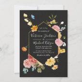 Blühender Garten Blumendark & Moody Wedding Invita Einladung (Vorderseite)