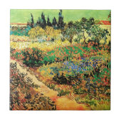 Blühender Garten mit Pfad durch Vincent van Gogh Fliese (Vorderseite)
