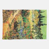 Blühender Garten mit Pfad durch Vincent van Gogh Geschirrtuch (Horizontal)