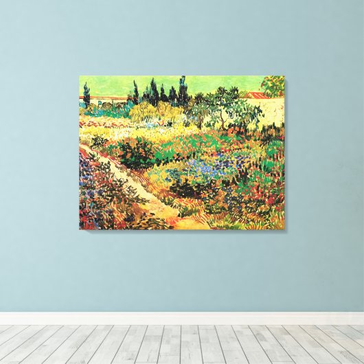 Blühender Garten mit Pfad durch Vincent van Gogh Leinwanddruck (Insitu (Holzboden))