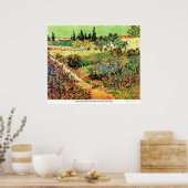 Blühender Garten mit Pfad durch Vincent van Gogh Poster (Küche)
