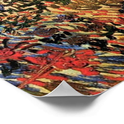 Blühender Garten mit Pfad durch Vincent van Gogh Poster (Ecke)