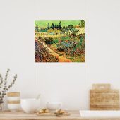 Blühender Garten mit Pfad durch Vincent van Gogh Poster (Küche)