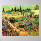 Blühender Garten mit Pfad durch Vincent van Gogh Poster (Vorne)