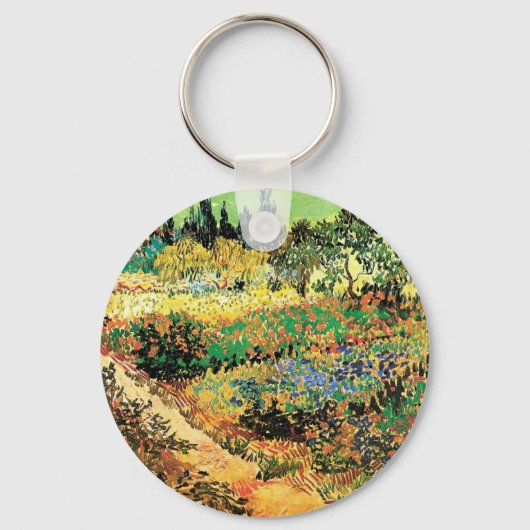 Blühender Garten mit Pfad durch Vincent van Gogh Schlüsselanhänger (Vorderseite)