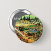 Blühender Garten mit Pfad, Vincent van Gogh Button (Vorne & Hinten)