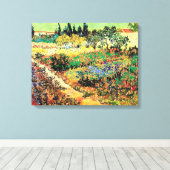 Blühender Garten mit Pfad, Vincent van Gogh Leinwanddruck (Insitu (Holzboden))