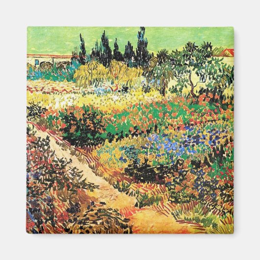 Blühender Garten mit Pfad, Vincent van Gogh Magnet (Vorne)
