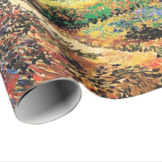 Blühender Garten mit Pfad von Vincent van Gogh. Geschenkpapier (Rolleneckpunkt)