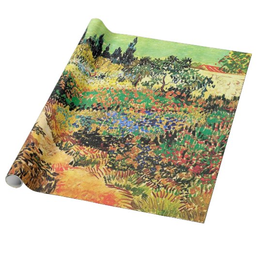 Blühender Garten mit Pfad von Vincent van Gogh. Geschenkpapier (Ungerollt)