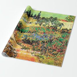 Blühender Garten mit Pfad von Vincent van Gogh. Geschenkpapier