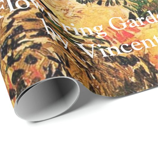 Blühender Garten mit Pfad von Vincent van Gogh. Geschenkpapier (Rolleneckpunkt)