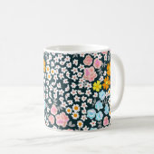 Blühender Garten mit Rose und Wildblumen. Vintag Kaffeetasse (VorderseiteRechts)