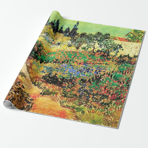 Blühender Garten mit Weg von Vincent van Gogh. Geschenkpapier