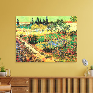 Blühender Garten mit Weg von Vincent van Gogh Leinwanddruck