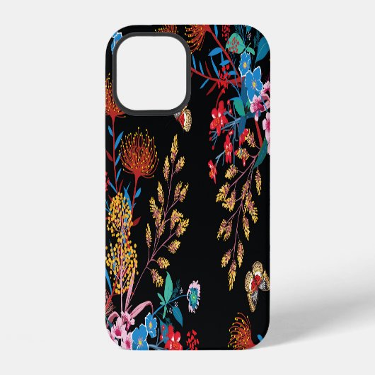 Blühender Garten Schmetterlinge Liberty Stil iPhone Hülle (Rückseite)