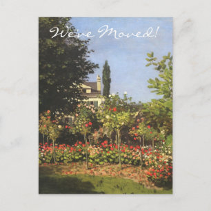 Blühender Garten von Claude Monet Adressenänderung Ankündigungspostkarte