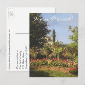 Blühender Garten von Claude Monet Adressenänderung Ankündigungspostkarte (Vorne/Hinten)