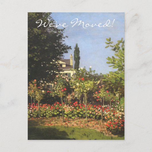 Blühender Garten von Claude Monet Adressenänderung Ankündigungspostkarte (Vorderseite)