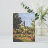 Blühender Garten von Claude Monet Adressenänderung Ankündigungspostkarte (Stehend Vorderseite)