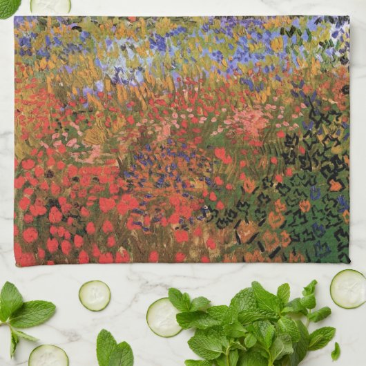 Blühender Garten von Vincent van Gogh Geschirrtuch (Gefaltet)