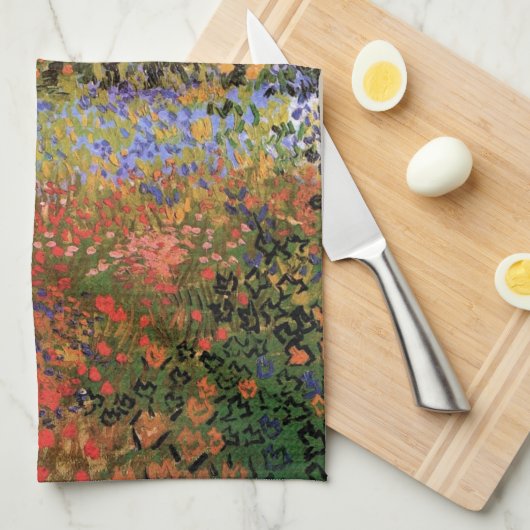 Blühender Garten von Vincent van Gogh Geschirrtuch (Viertel Falte)