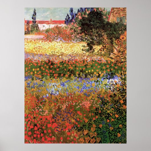 Blühender Garten von Vincent van Gogh Poster (Vorne)