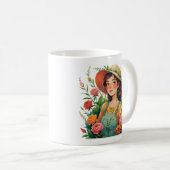 Blühender Gärtner - Gärtnerin mit Blumen Kaffeetasse (VorderseiteRechts)