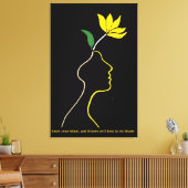 Blühender Geist - Minimalistisches Blumenkopfdesig Leinwanddruck (Insitu (Wohnzimmer))