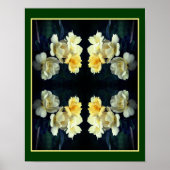 Blühender Gelbrosenspiegel Abstrakt Poster (Vorne)