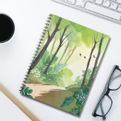Blühender grüner Wald | Natur-Aquarell Notizblock