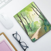 Blühender grüner Wald | Natur-Aquarell Notizblock